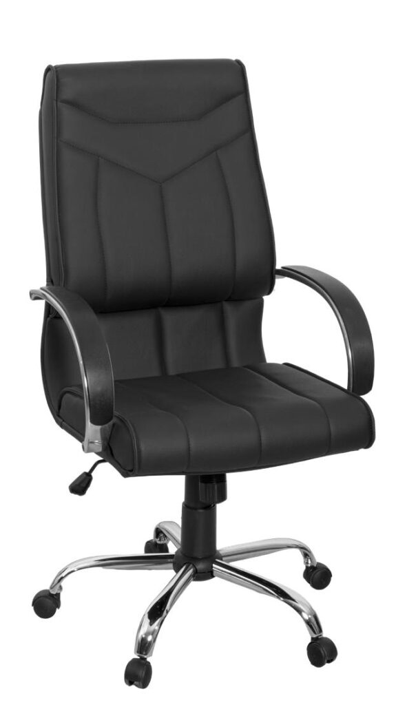 Cód.: 5.215 - Cadeira LUNA Diretor base cromada, braço alumínio, com Relax